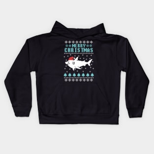 Merry Christmas shark Kids Hoodie